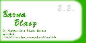 barna blasz business card